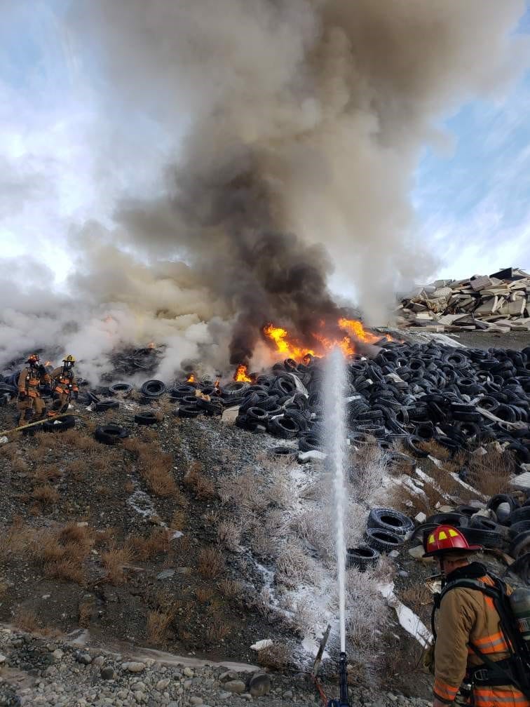 Fire crews respond to the a Central Landfill fire