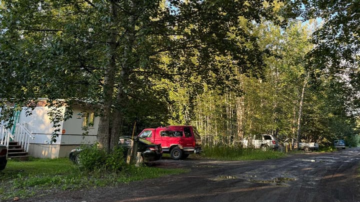 A mobile home park off Outer Springer Loop near Palmer.