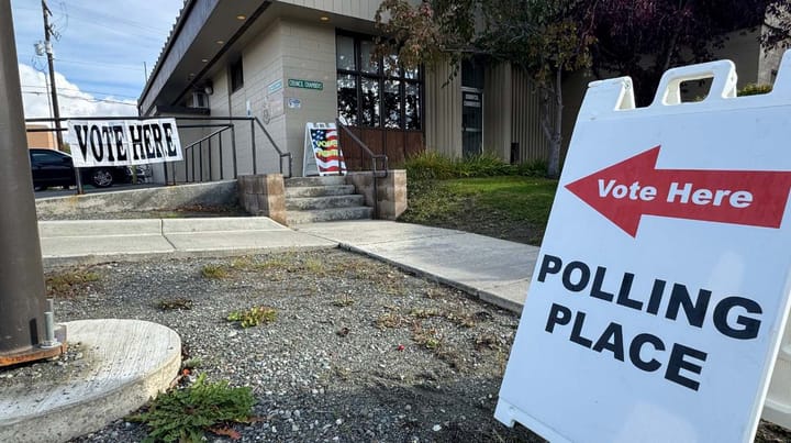 An early voting station at Palmer City Hall