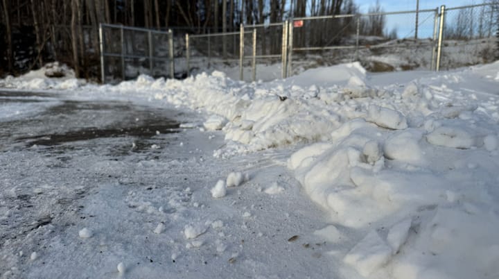 Recently plowed snow in Palmer