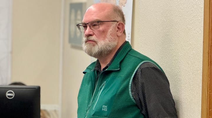 Palmer City Mayor Steve Carrington waits at a Palmer City Council