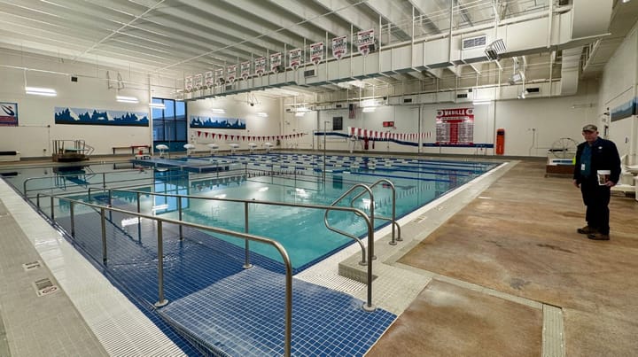 Rodney Crew, a Matanuska-Susitna Borough public works project manager, guides a tour of the borough's Wasilla Pool 